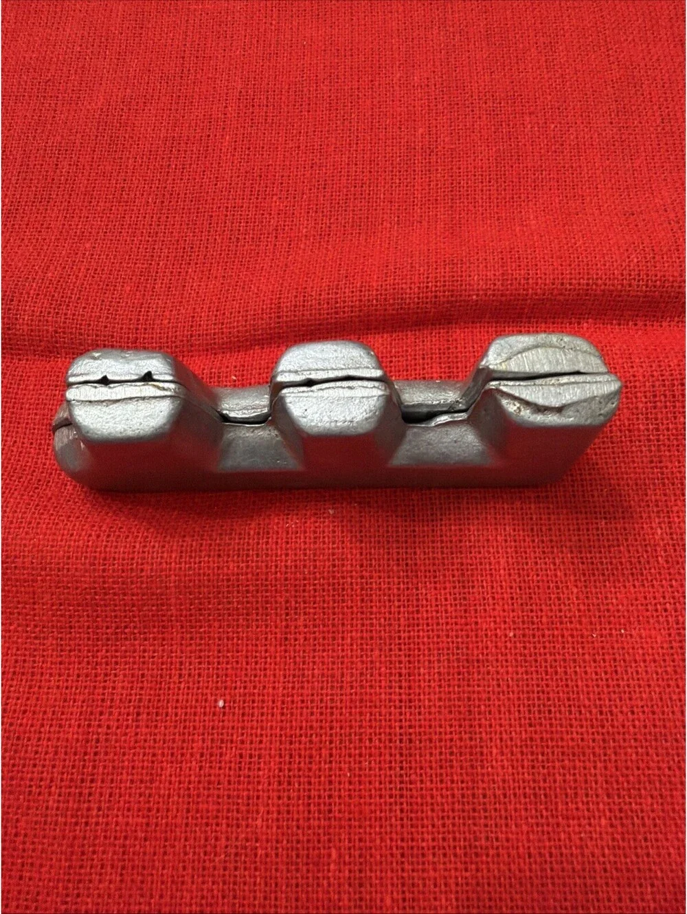 Antique Pewter Candy Mold 3 Reindeer Stag Deer Chocolate 3D Christmas Two piece